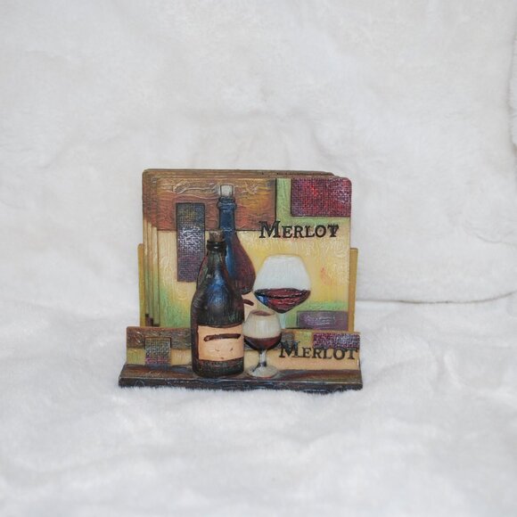 🍷✨Vintage A. Richesco Corporation 3D Wine coaster Set🍷✨ - Picture 7 of 8